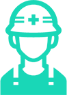 ヘルメットを被った人のイラスト